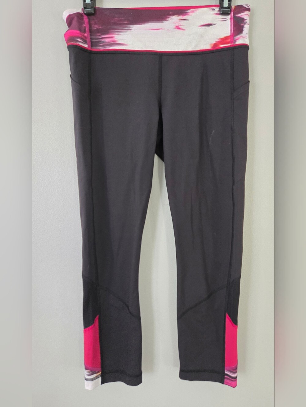 Lululemon Pace Rival Crop Leggings Womens Size 6 Black Pull On Stretch Pants